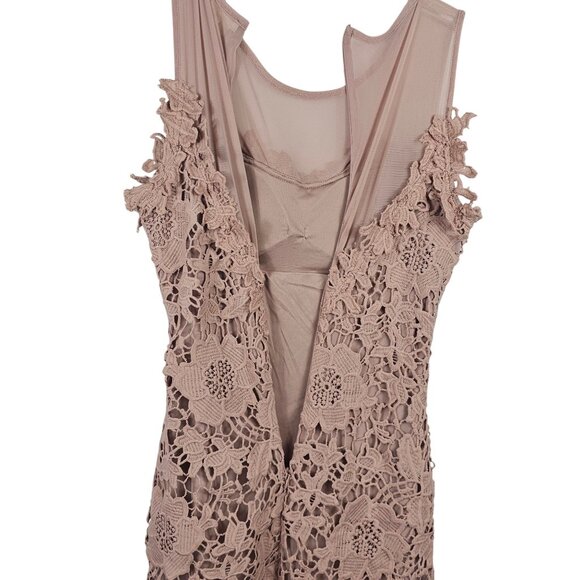 Lace Floral Romantic Graceful Classy Minimalist Modern Chic Evening Dress Pink S - Picture 8 of 11